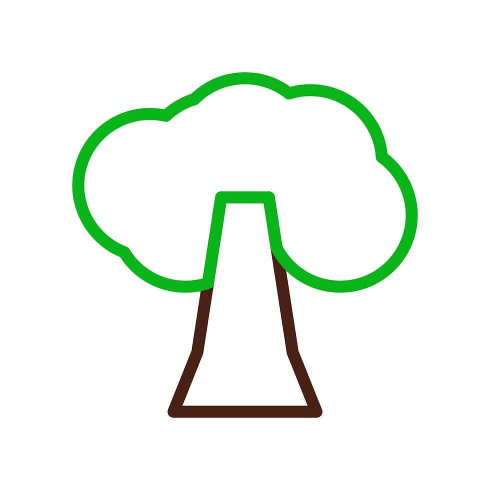 tree icon duocolor green brown vector