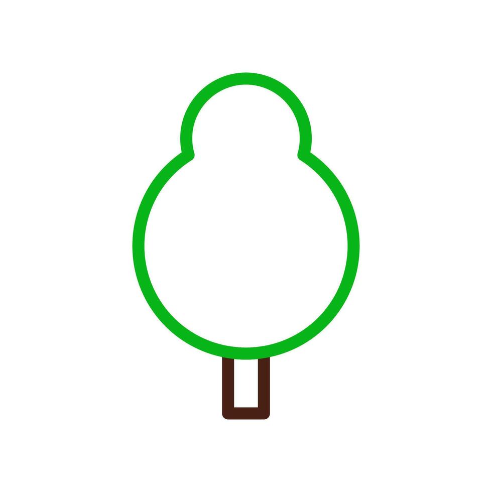 tree icon duocolor green brown vector