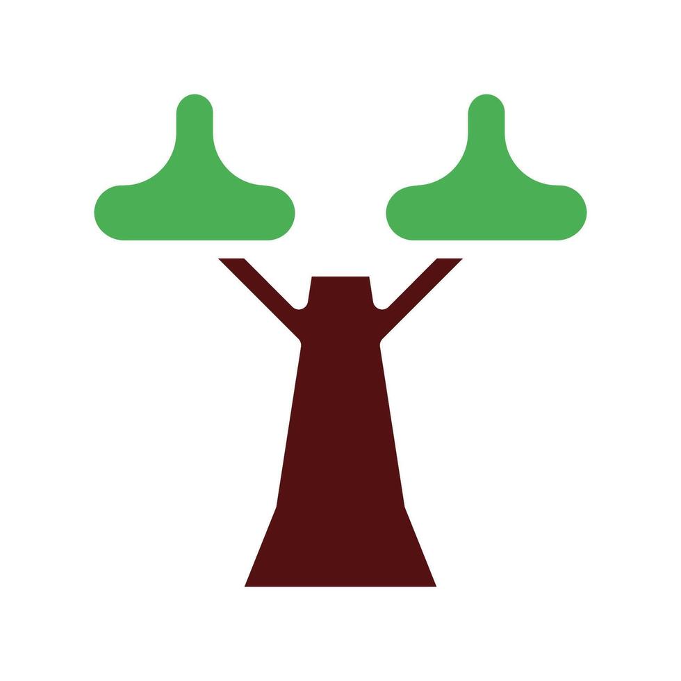 tree icon solid green brown vector