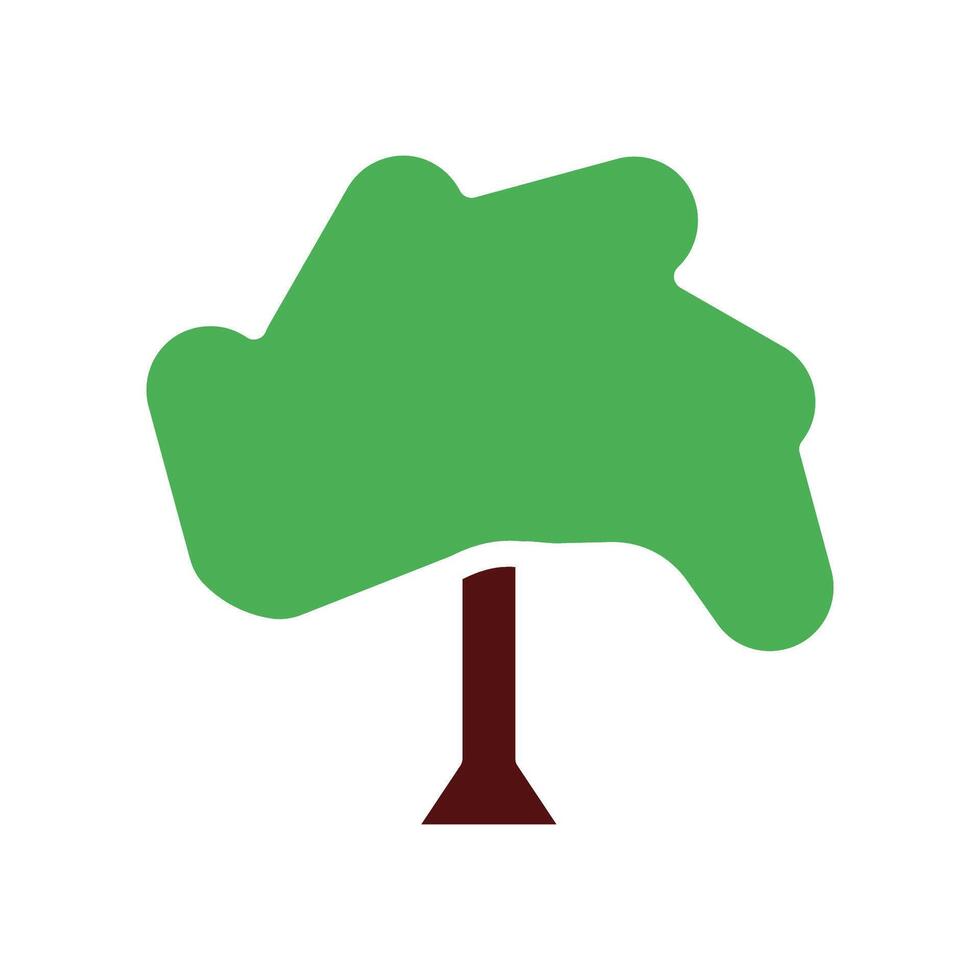 tree icon solid green brown vector