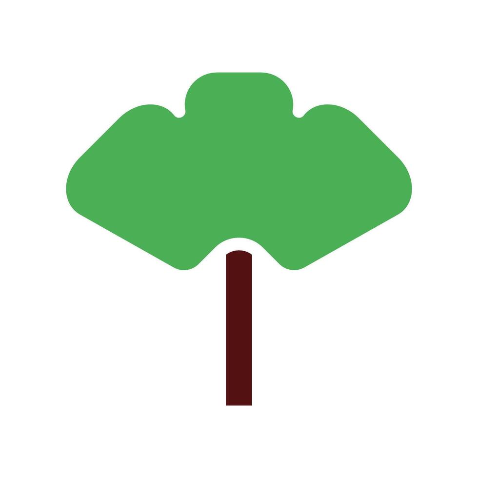 tree icon solid green brown vector