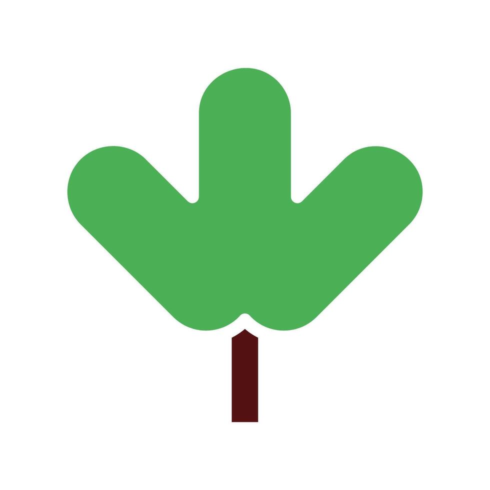 tree icon solid green brown vector