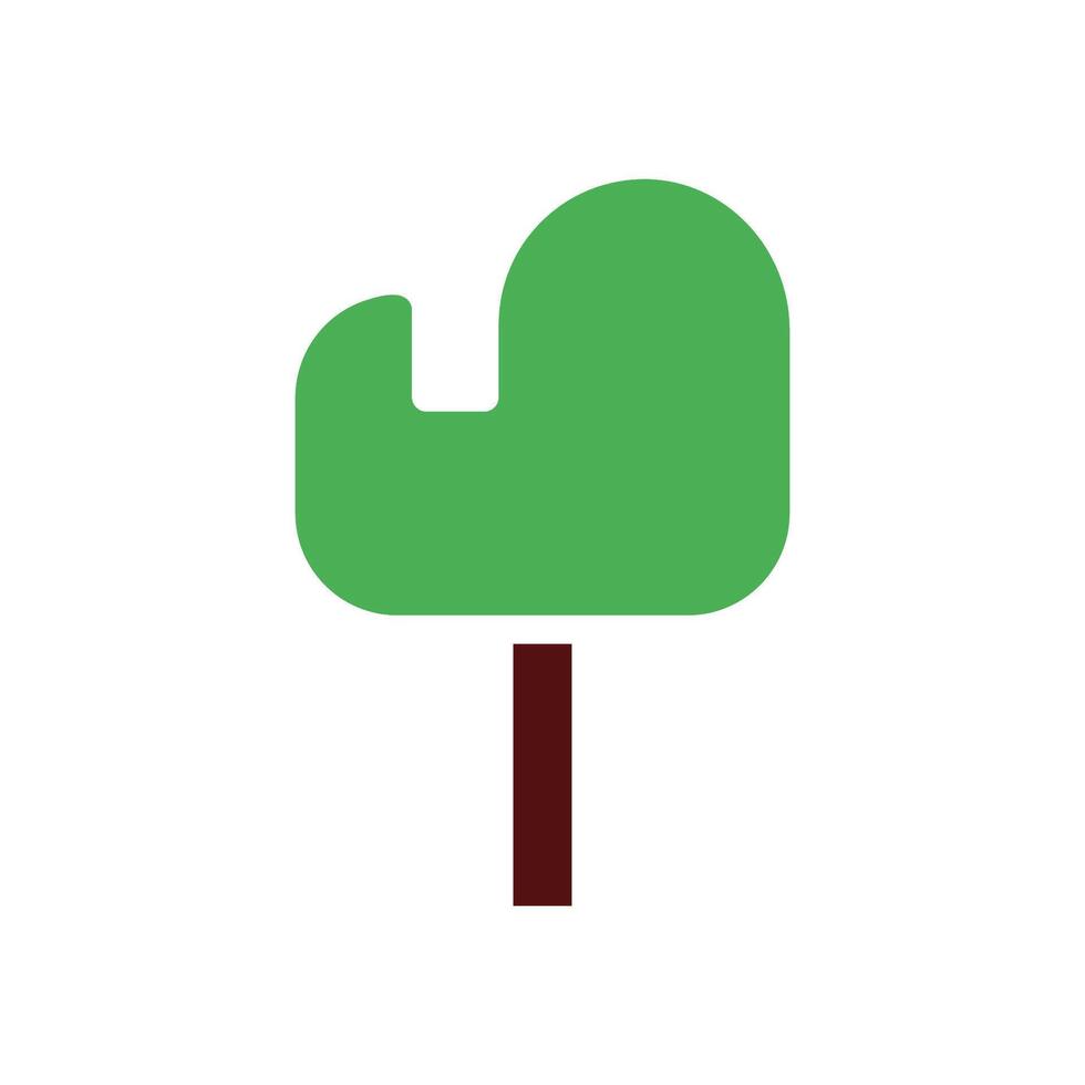 tree icon solid green brown vector