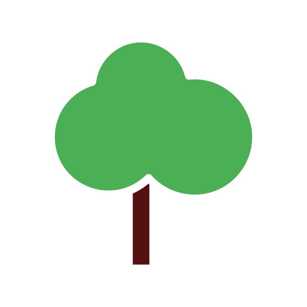 tree icon solid green brown vector