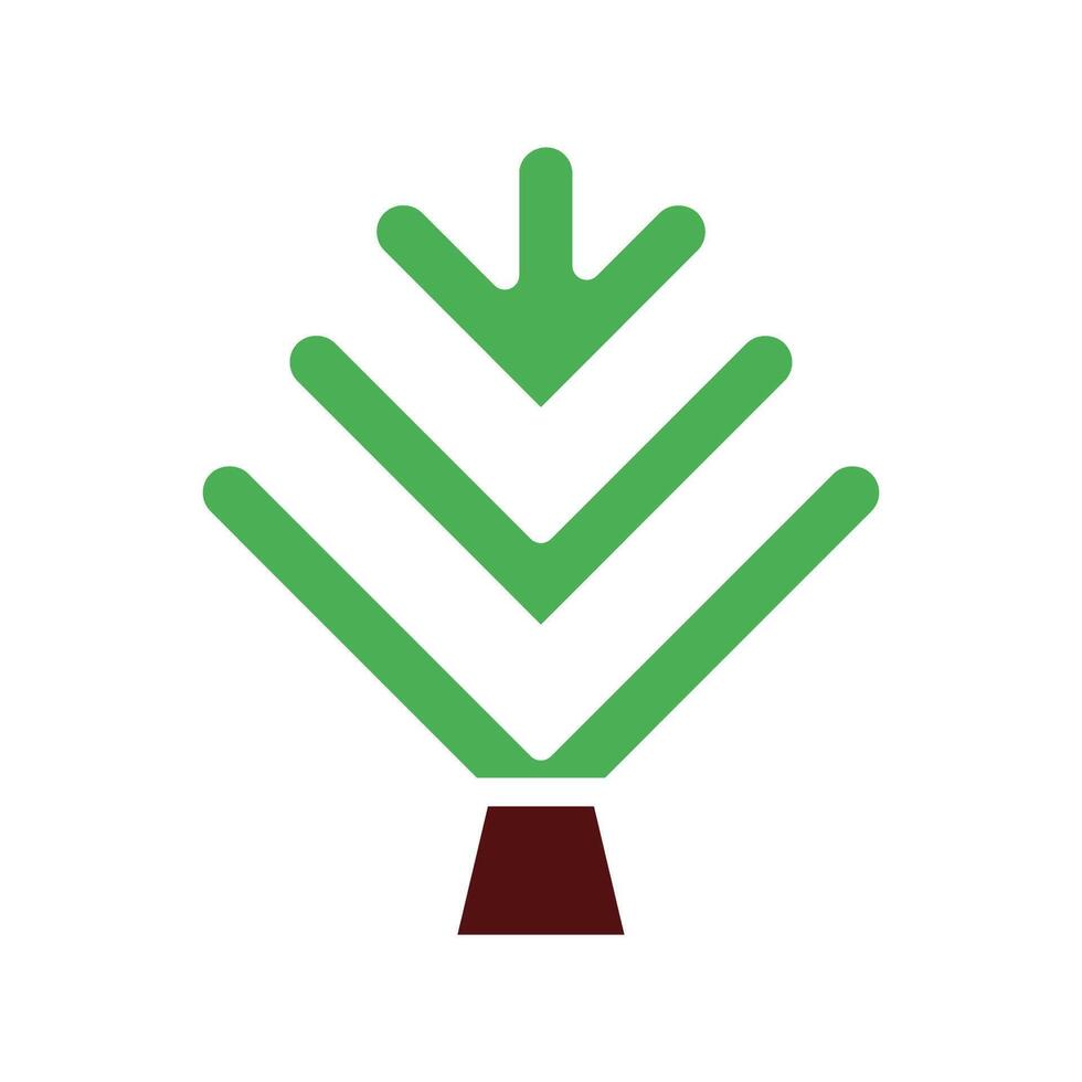 tree icon solid green brown vector