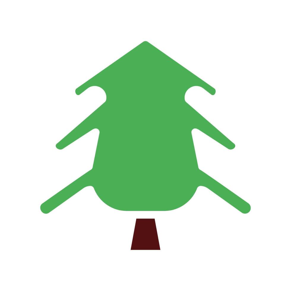 tree icon solid green brown vector
