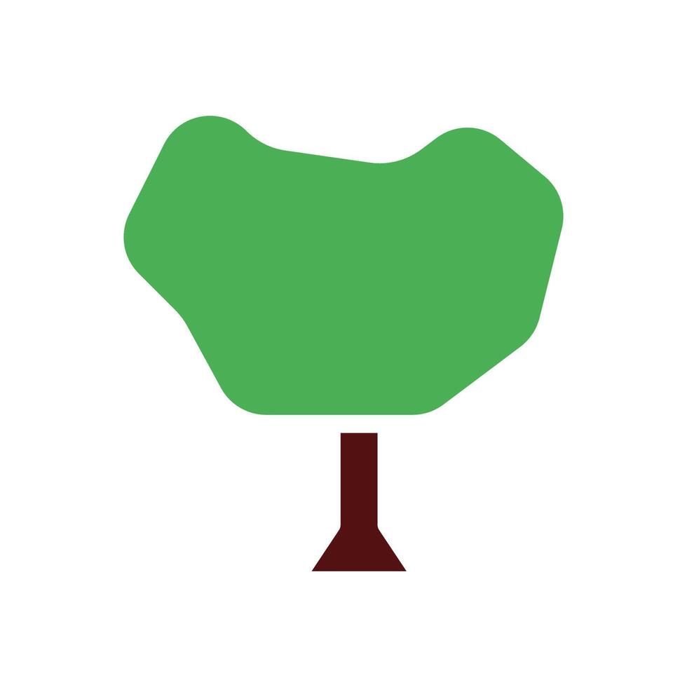 tree icon solid green brown vector