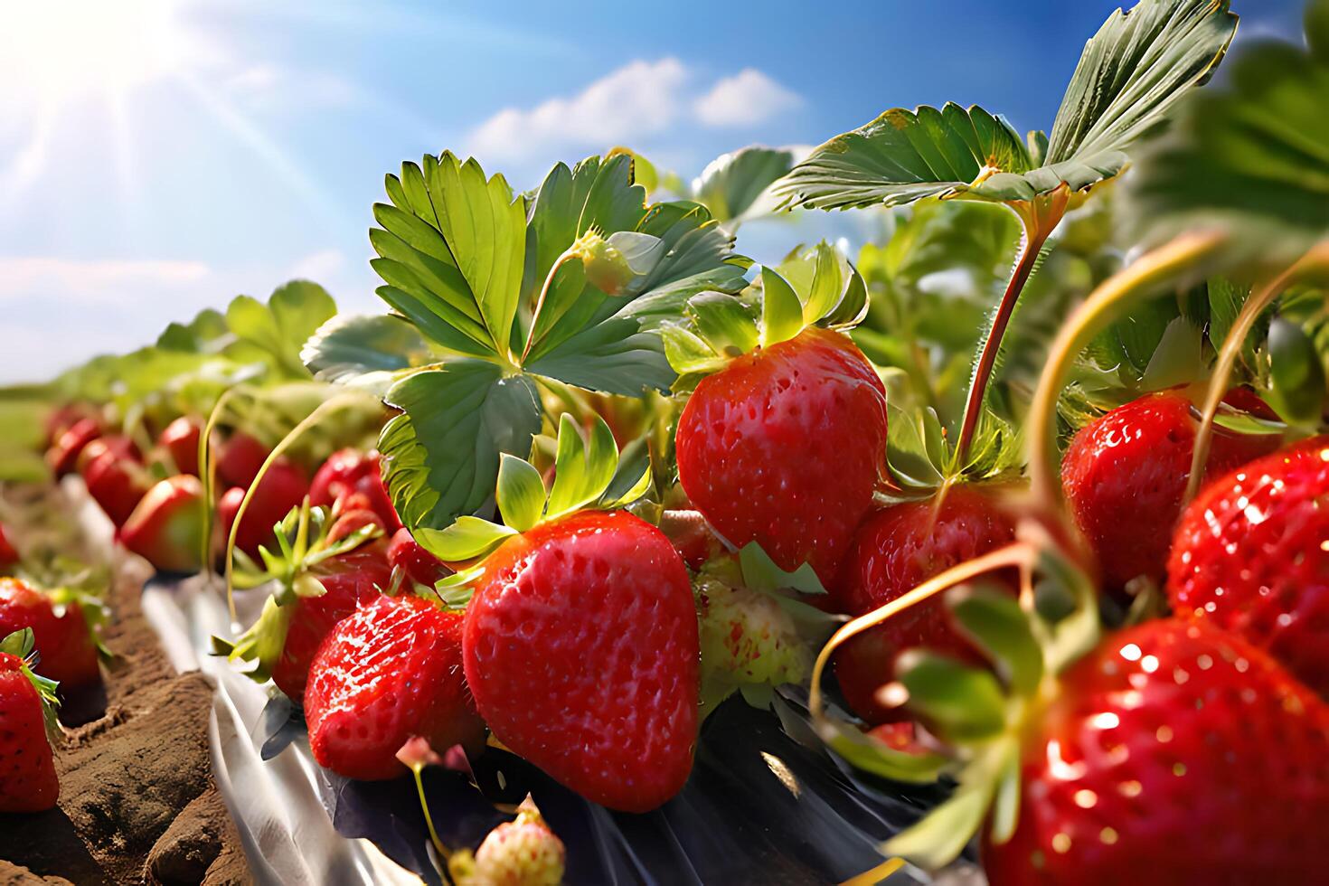 strawberries in the garden photo