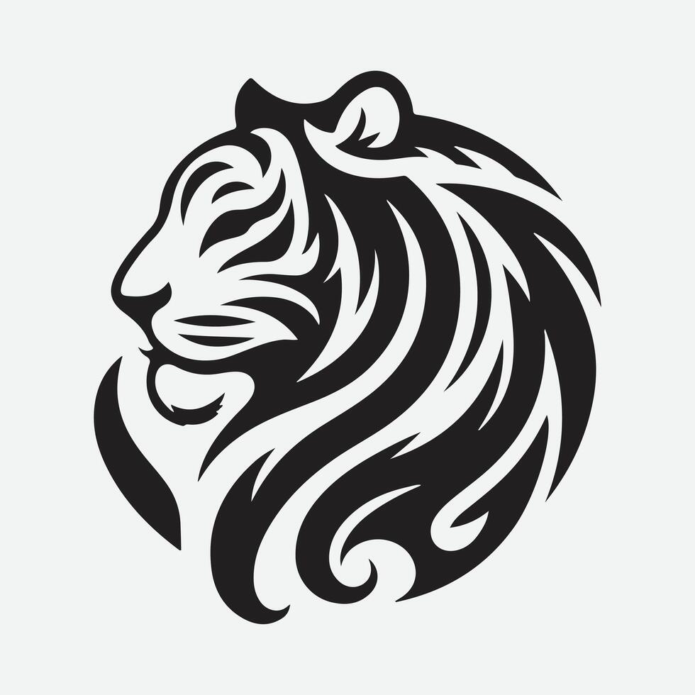 Majestic Tiger Head Silhouette Collection, Perfect for Your Creative Projects vector
