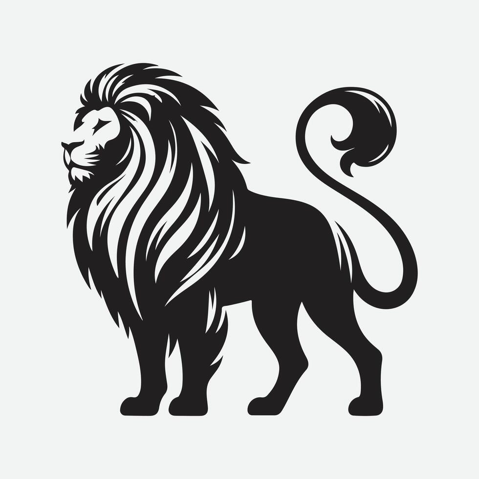Majestic Lion Silhouette Set, Captivating Designs for Creative Projects vector