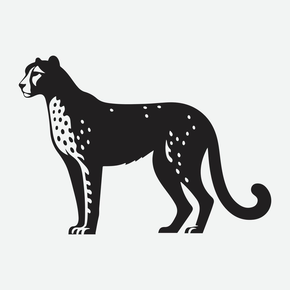 Majestic Cheetah Silhouette Collection, Grace and Power in Every Pose vector