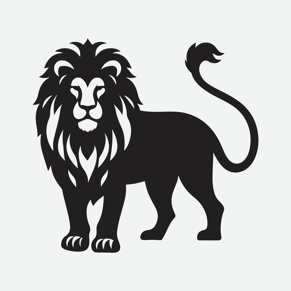 Majestic Lion Silhouette Set, Captivating Designs for Creative Projects vector