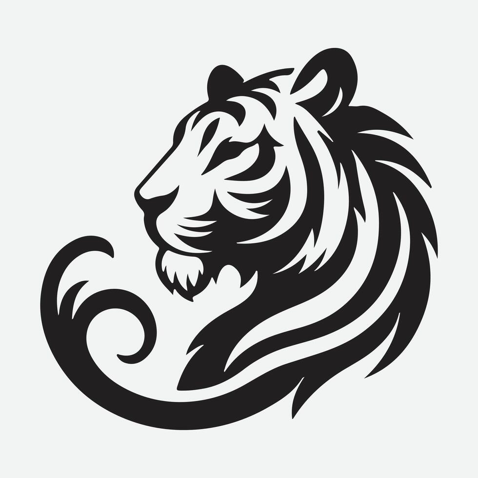 Majestic Tiger Head Silhouette Collection, Perfect for Your Creative Projects vector