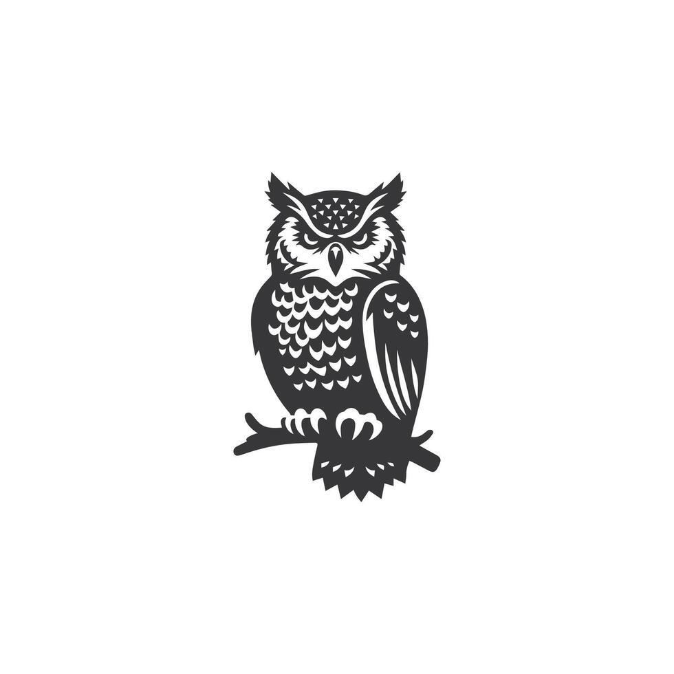 owl silhouette art illustration vector