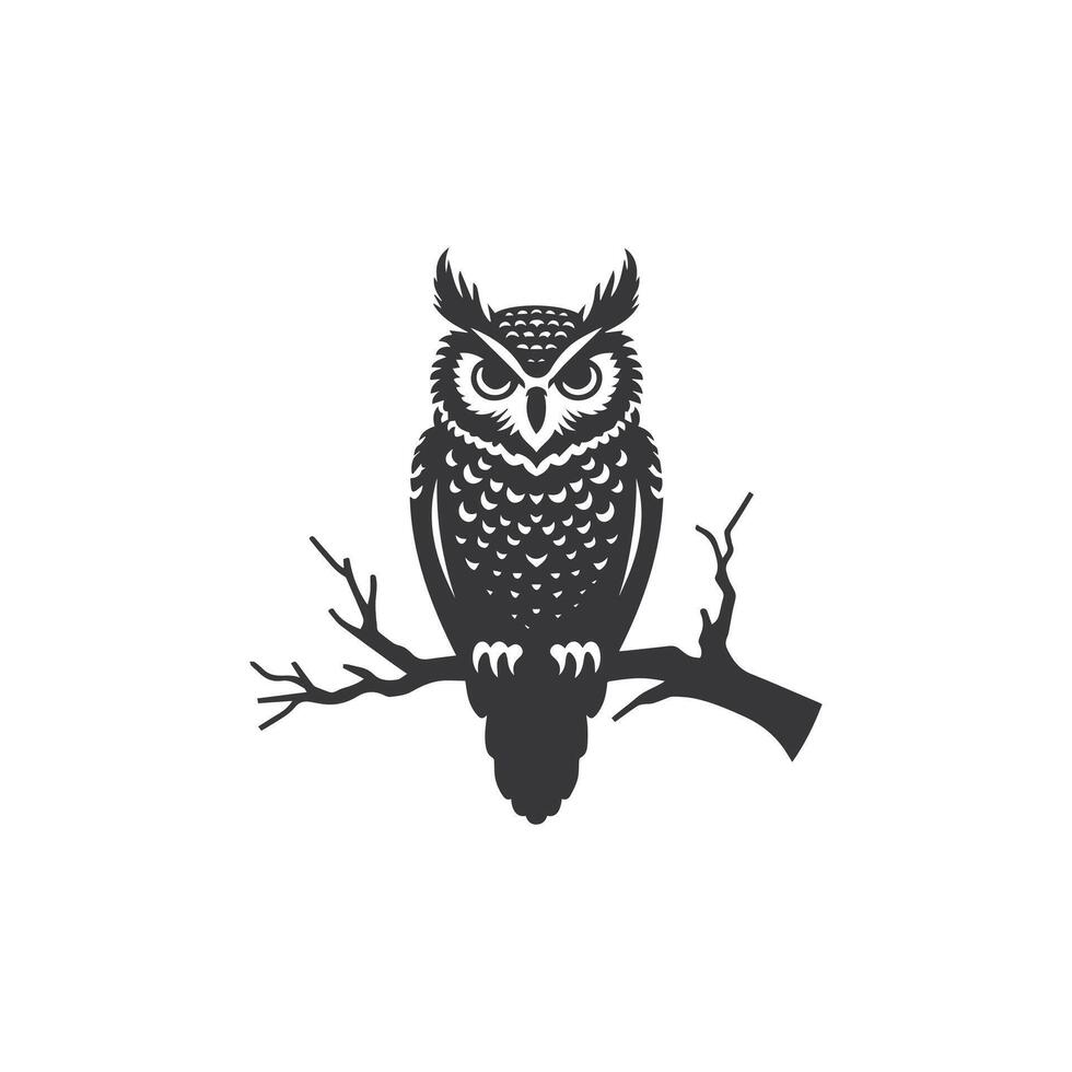 owl silhouette art illustration vector