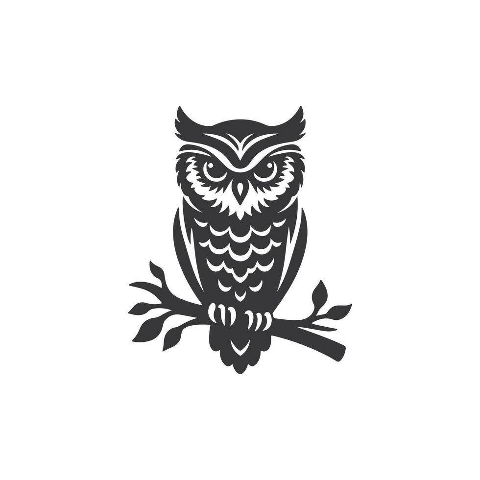 owl silhouette art illustration vector