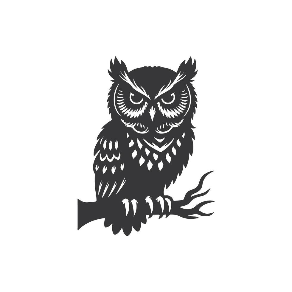 owl silhouette art illustration vector