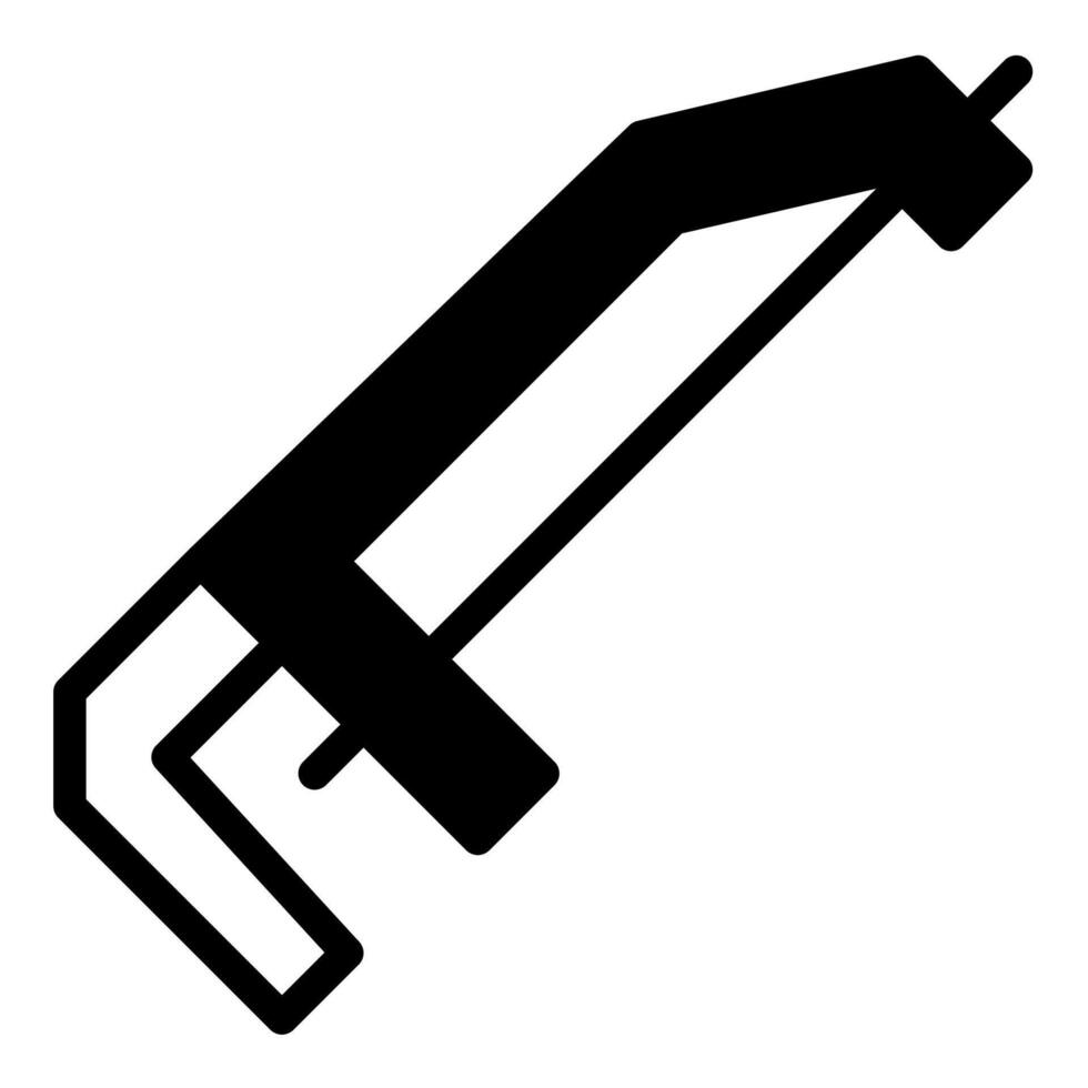 Handsaw icon or logo illustration outline black style vector