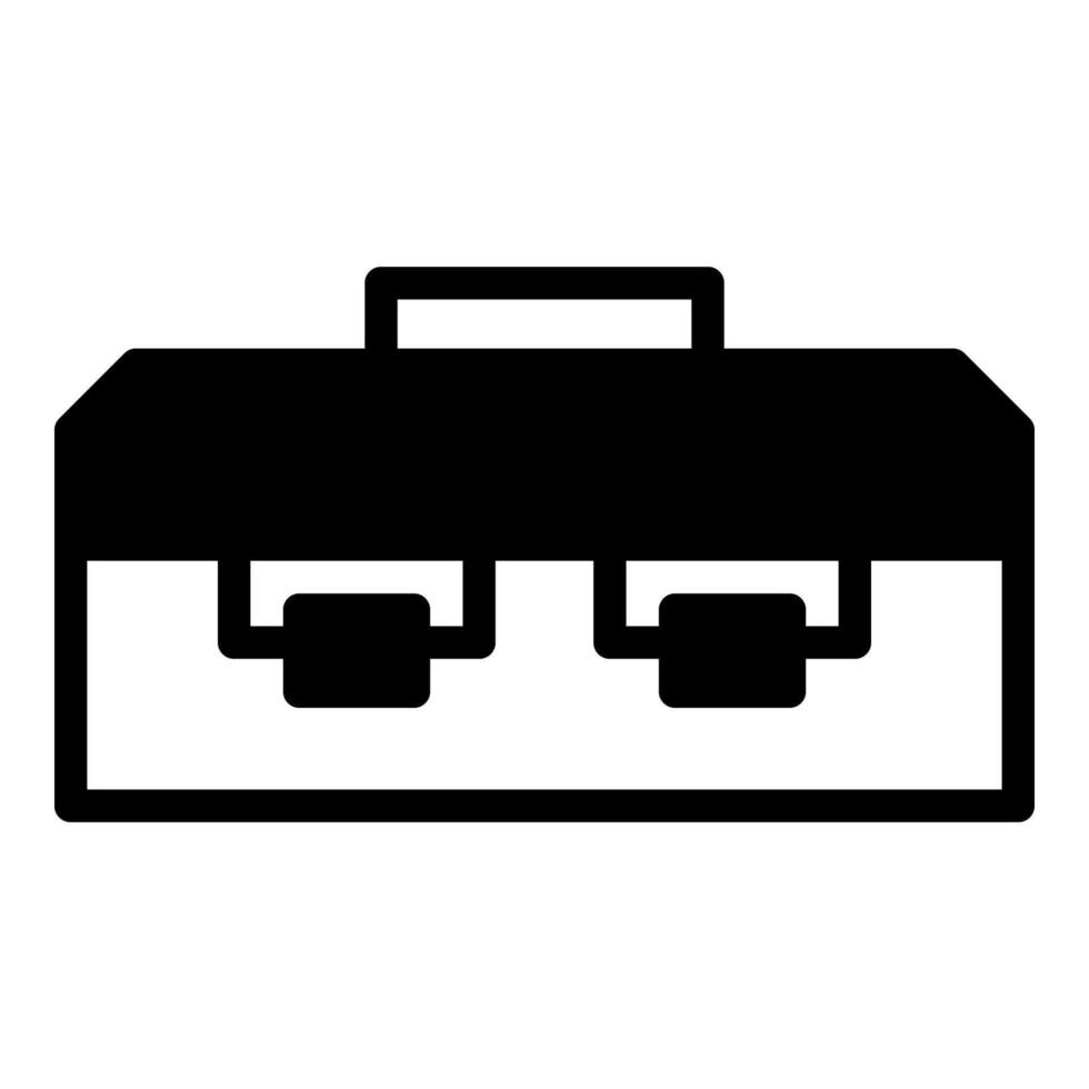 Tool box icon or logo illustration outline black style vector