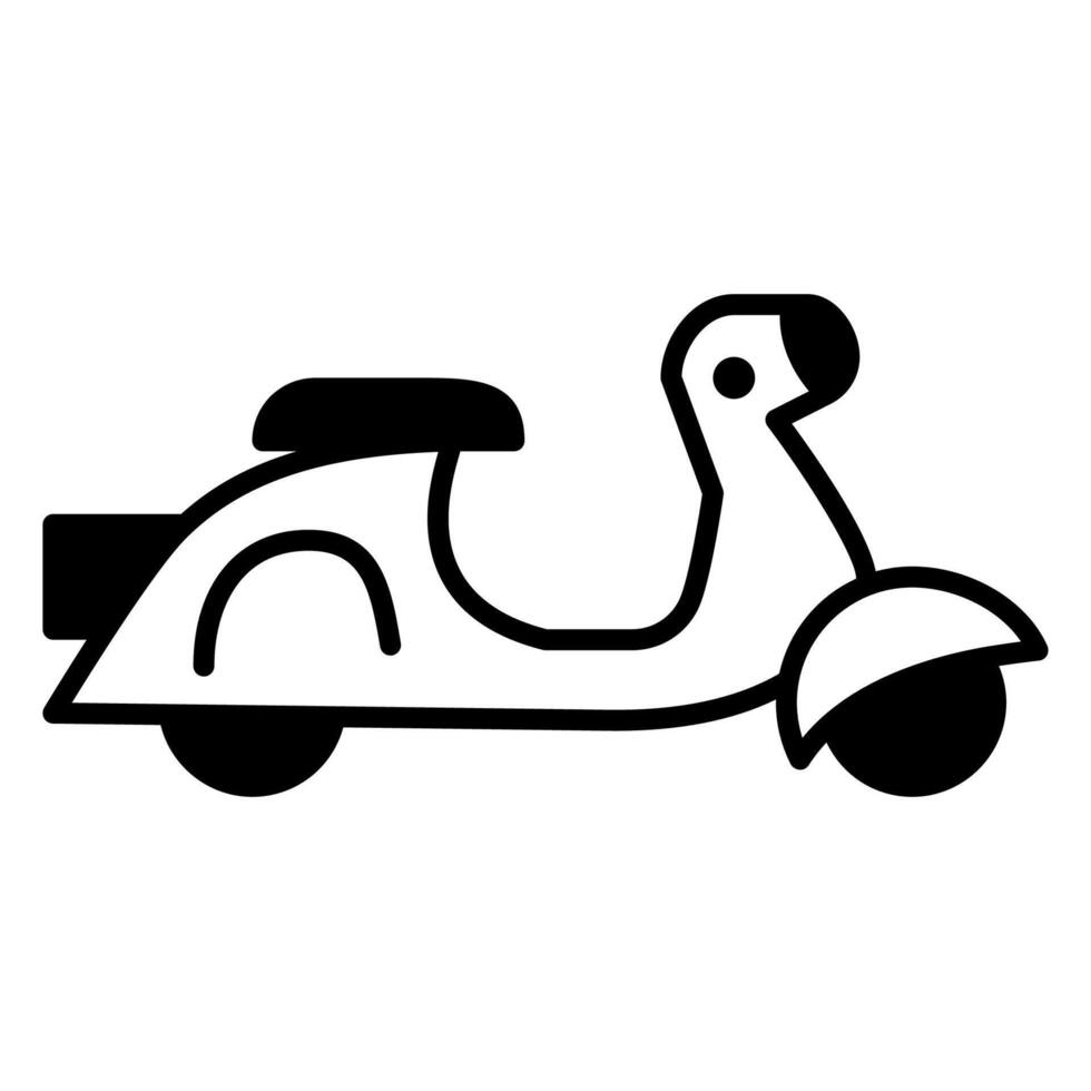 Scooter icon or logo illustration outline black style vector