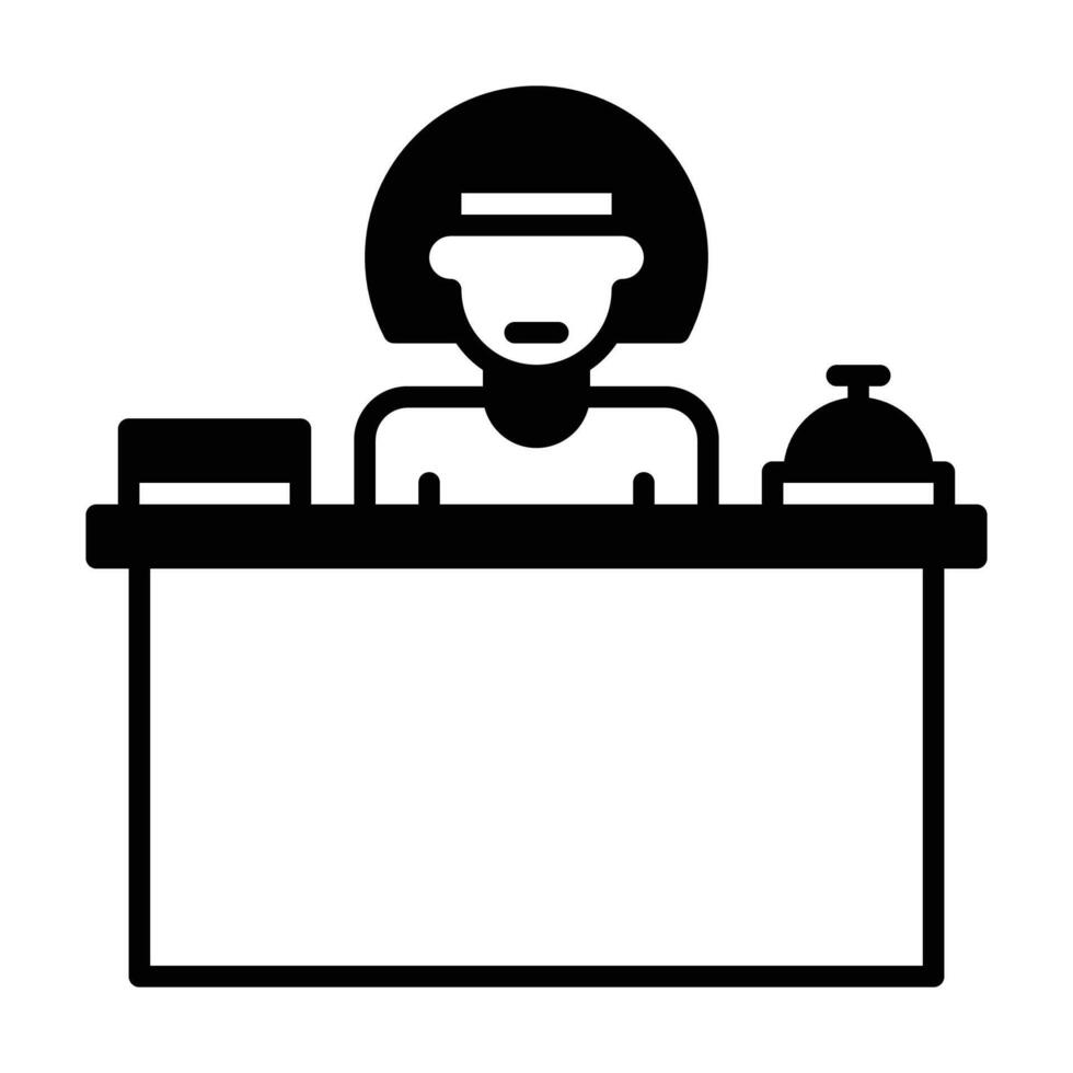 reception icon or logo illustration outline black color style vector