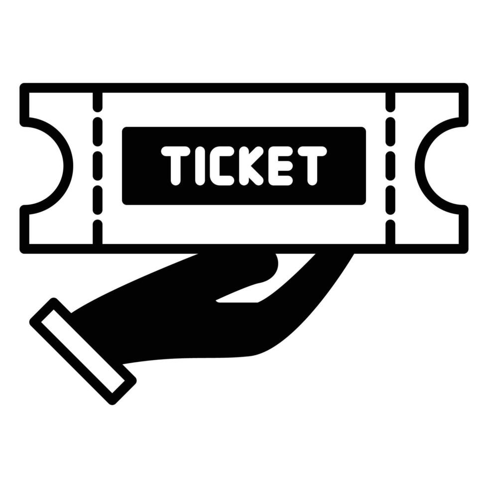 ticket icon or logo illustration outline black color style vector
