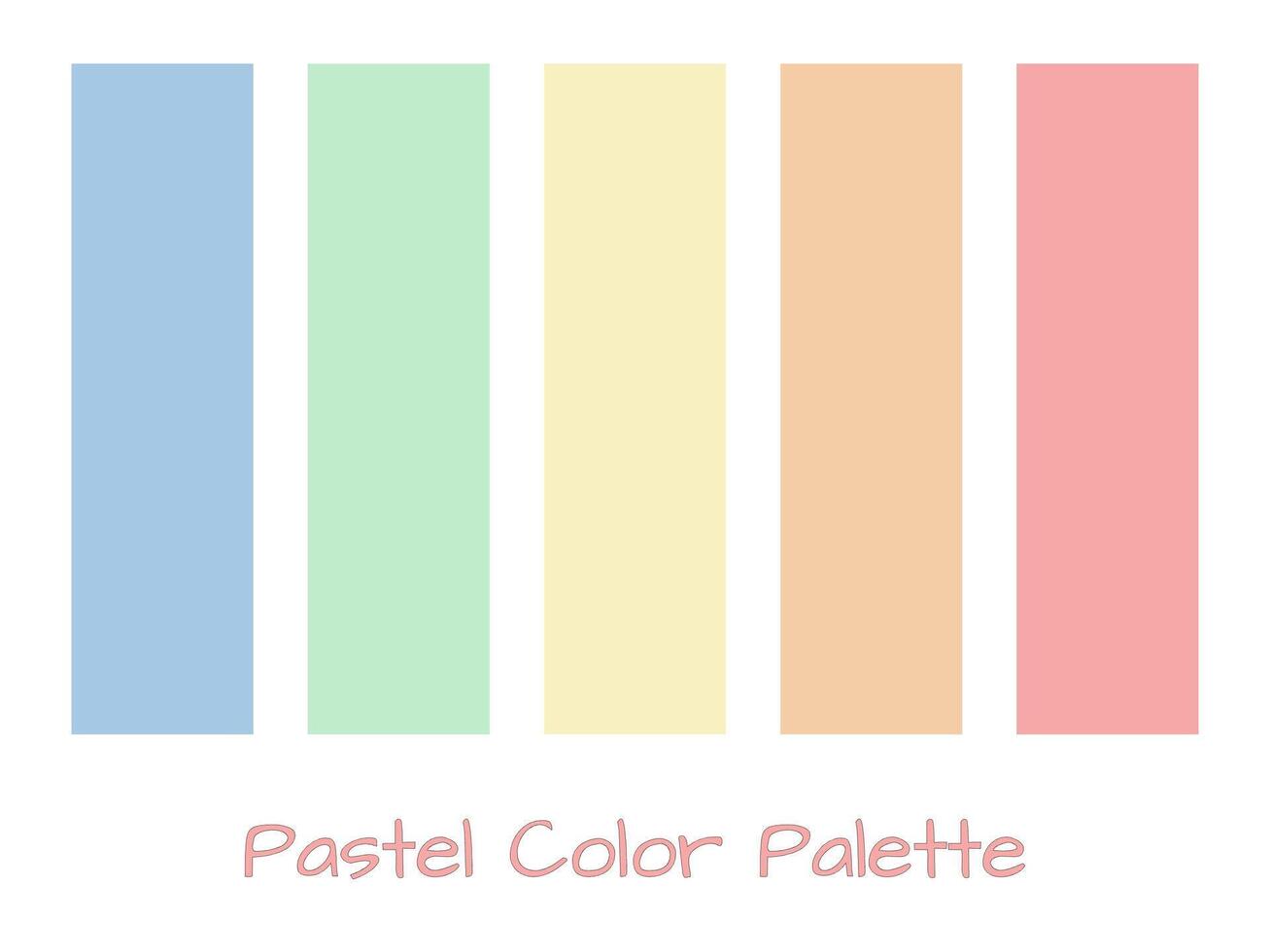 pastel palette color set include five colors for modern minimalist design. bright and cheerful theme vector