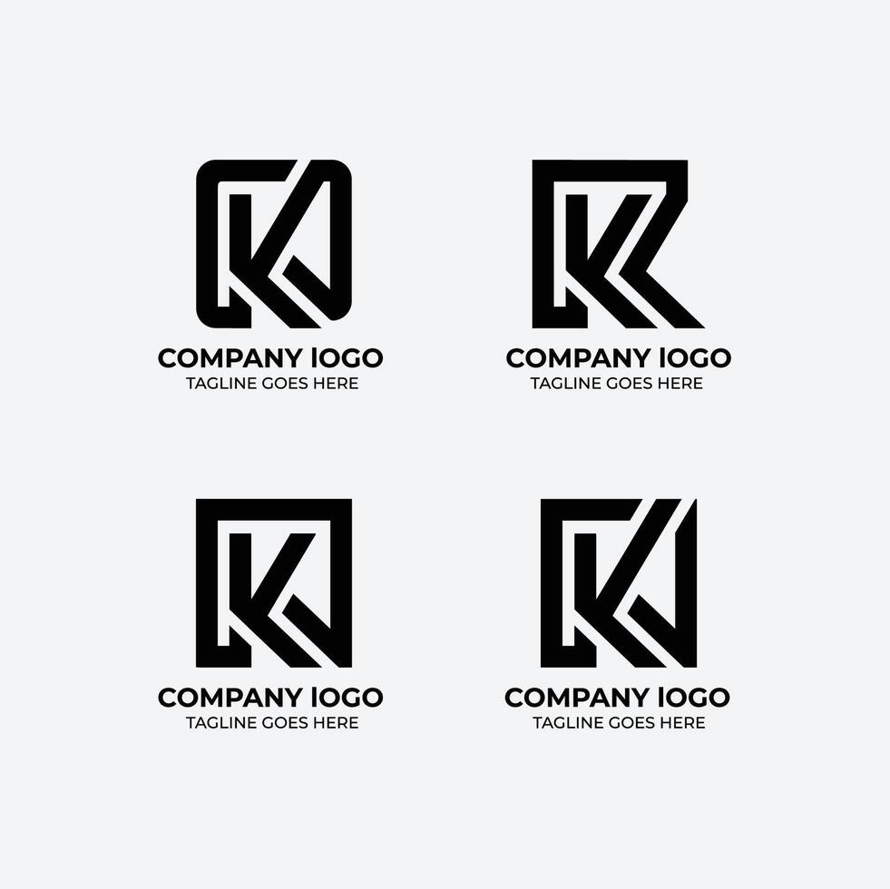 K logo set flat design template collection vector
