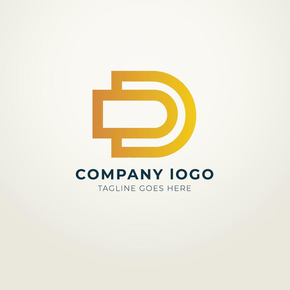 D logo flat design u vector