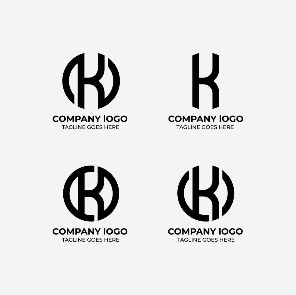 K logo set flat design template collection vector