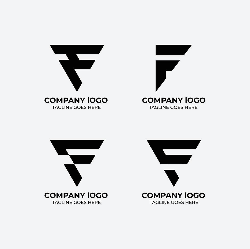 F logo set flat design template collection vector