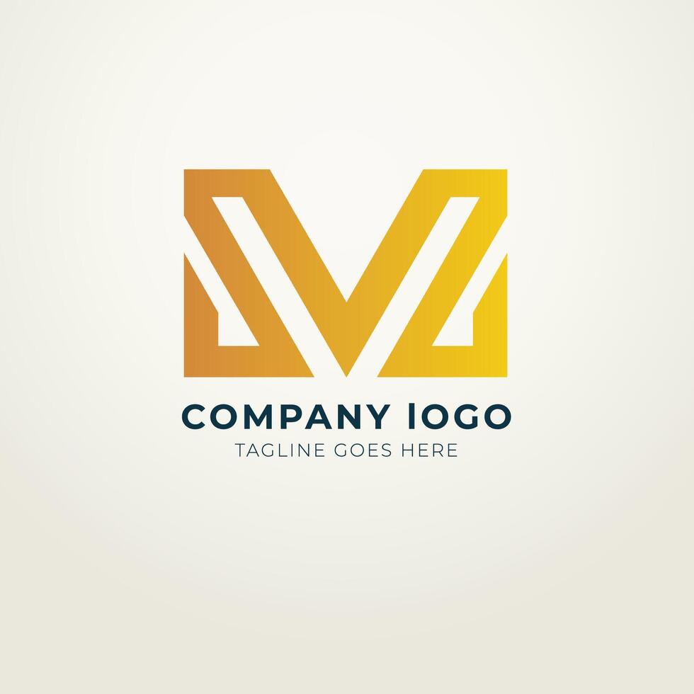 V logo flat design vm vector