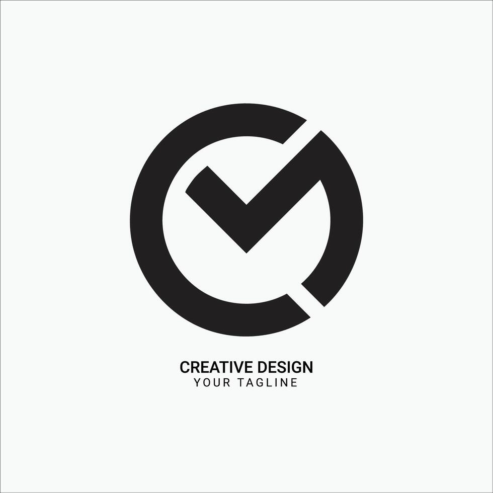 Creative CM or MC or CS or SC or CMS or MCS or SMC initial monogram flat circle shape pattern modern unique logo design vector