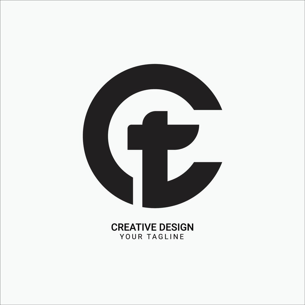 Creative TC or CT initial monogram flat modern brand unique logo design vector