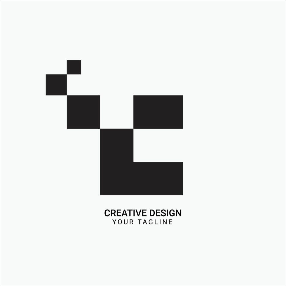 Creative C letter flat modern brand classy techy type unique logo design vector