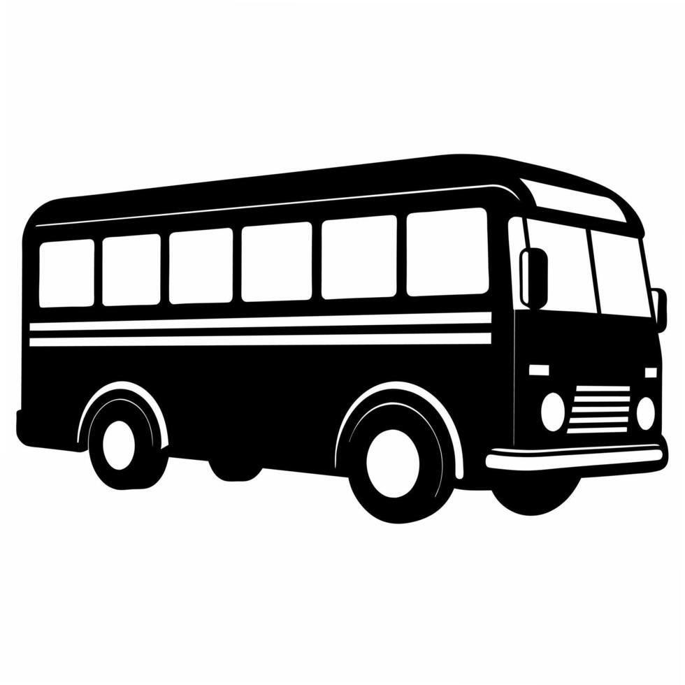 Bus black silhouette art illustration vector