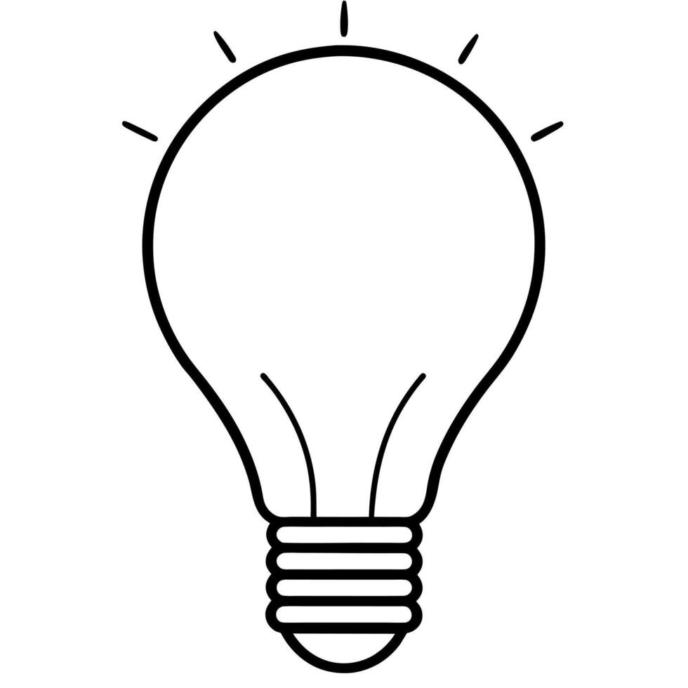 light bulb outline coloring book page line art illustration digital drawing vector