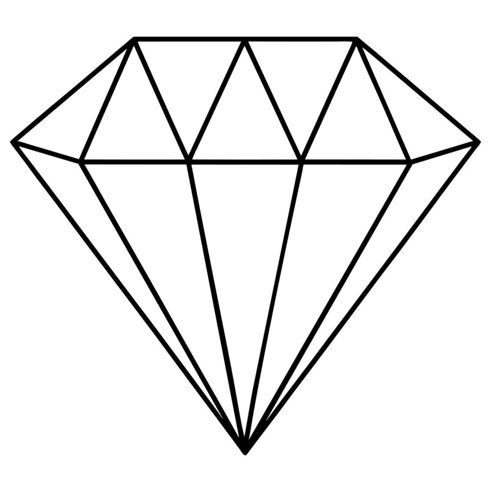 diamond outline coloring book page line art illustration digital drawing vector