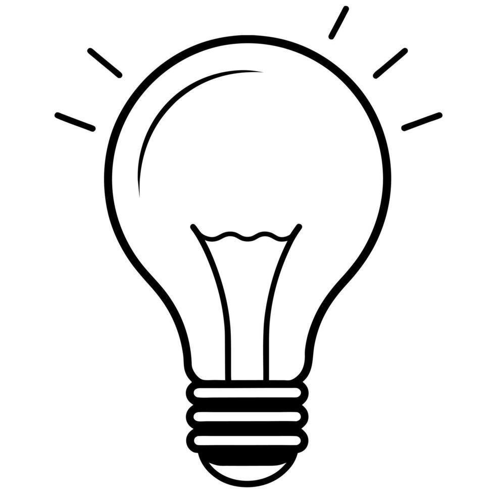 light bulb outline coloring book page line art illustration digital drawing vector