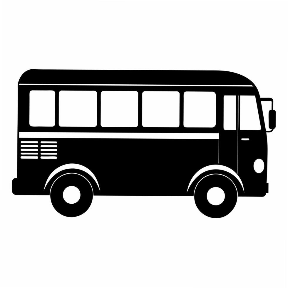 Bus black silhouette art illustration vector
