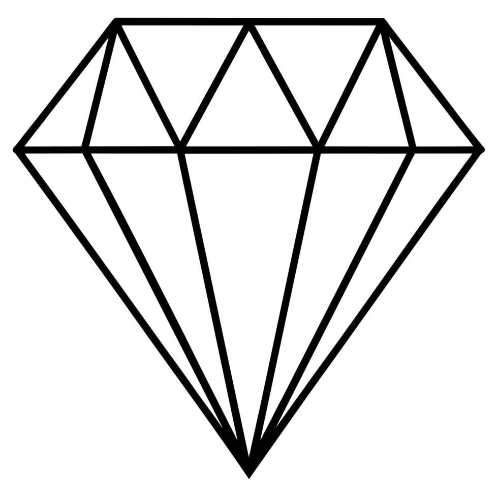 diamond outline coloring book page line art illustration digital drawing vector