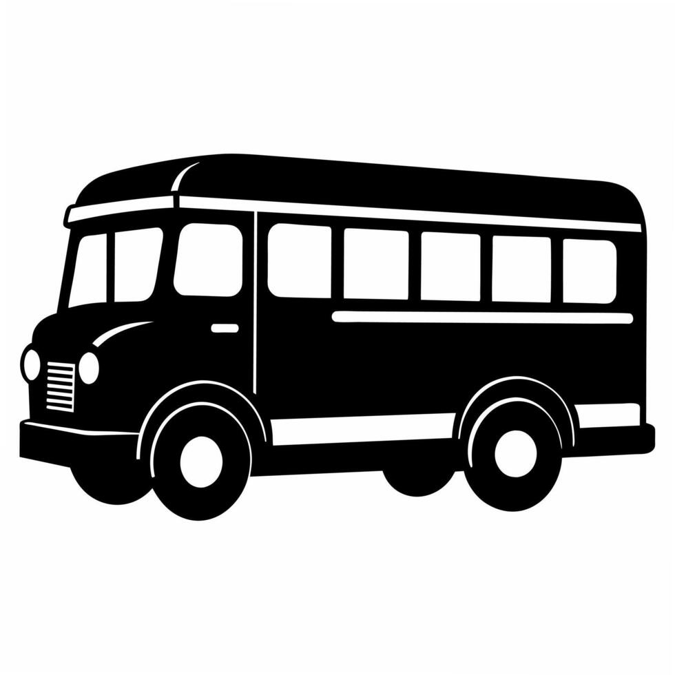 Bus black silhouette art illustration vector