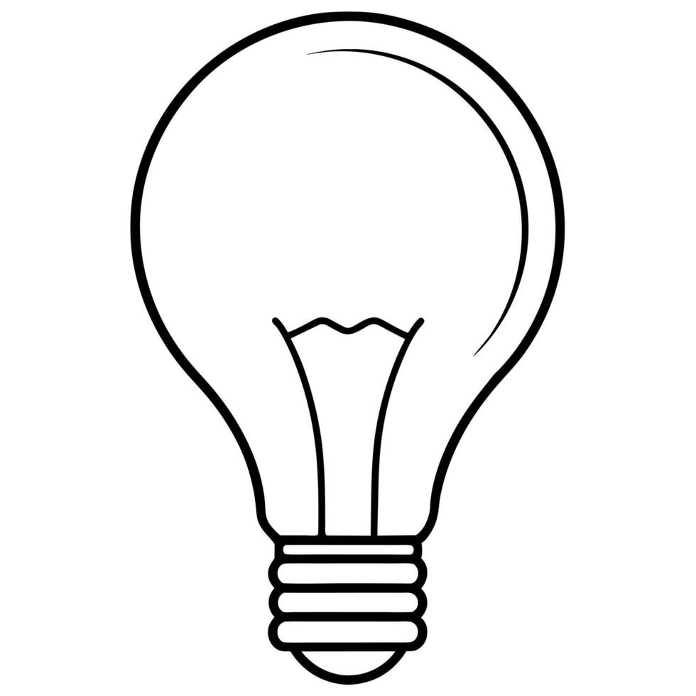 light bulb outline coloring book page line art illustration digital drawing vector