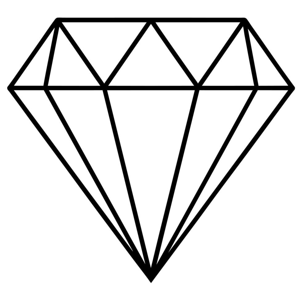 diamond outline coloring book page line art illustration digital drawing vector
