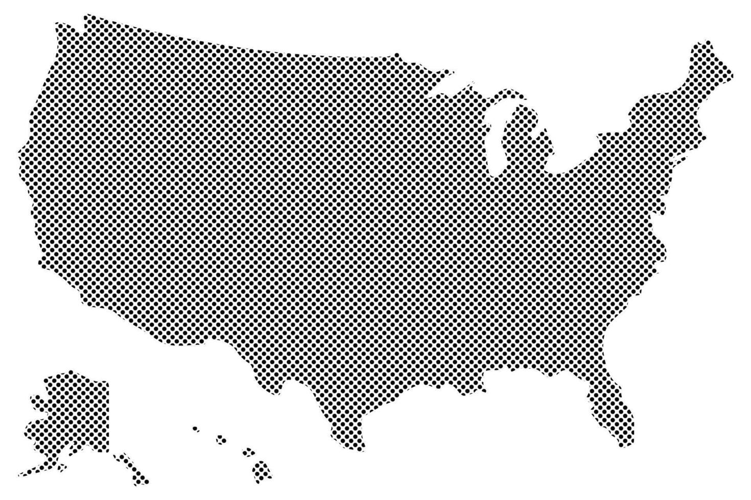 Dotted pattern map of America vector