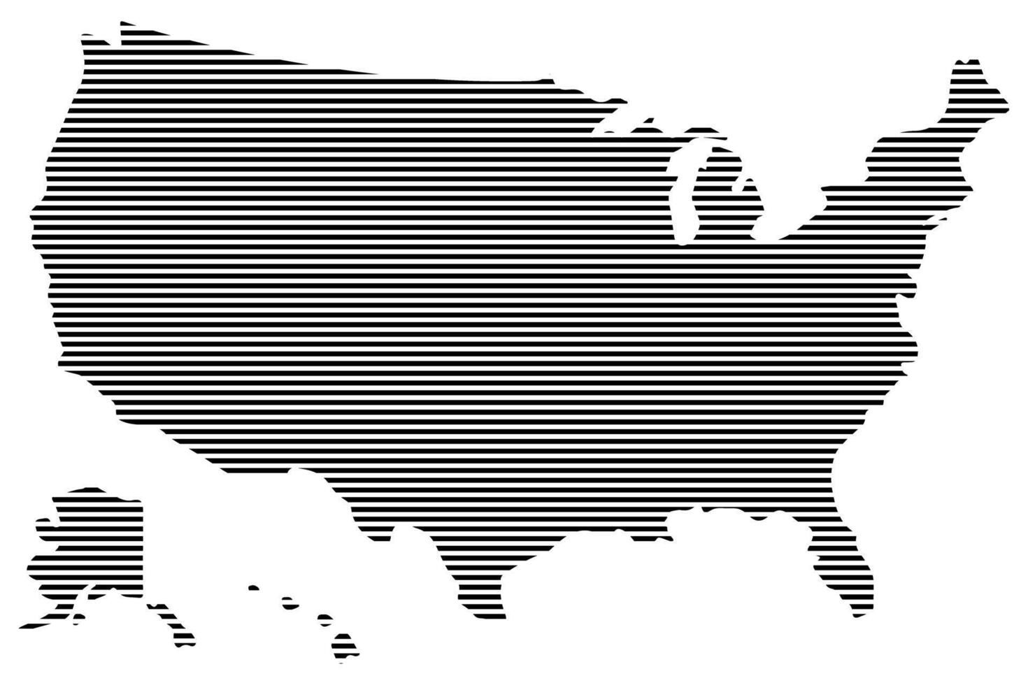 Striped pattern map of America vector
