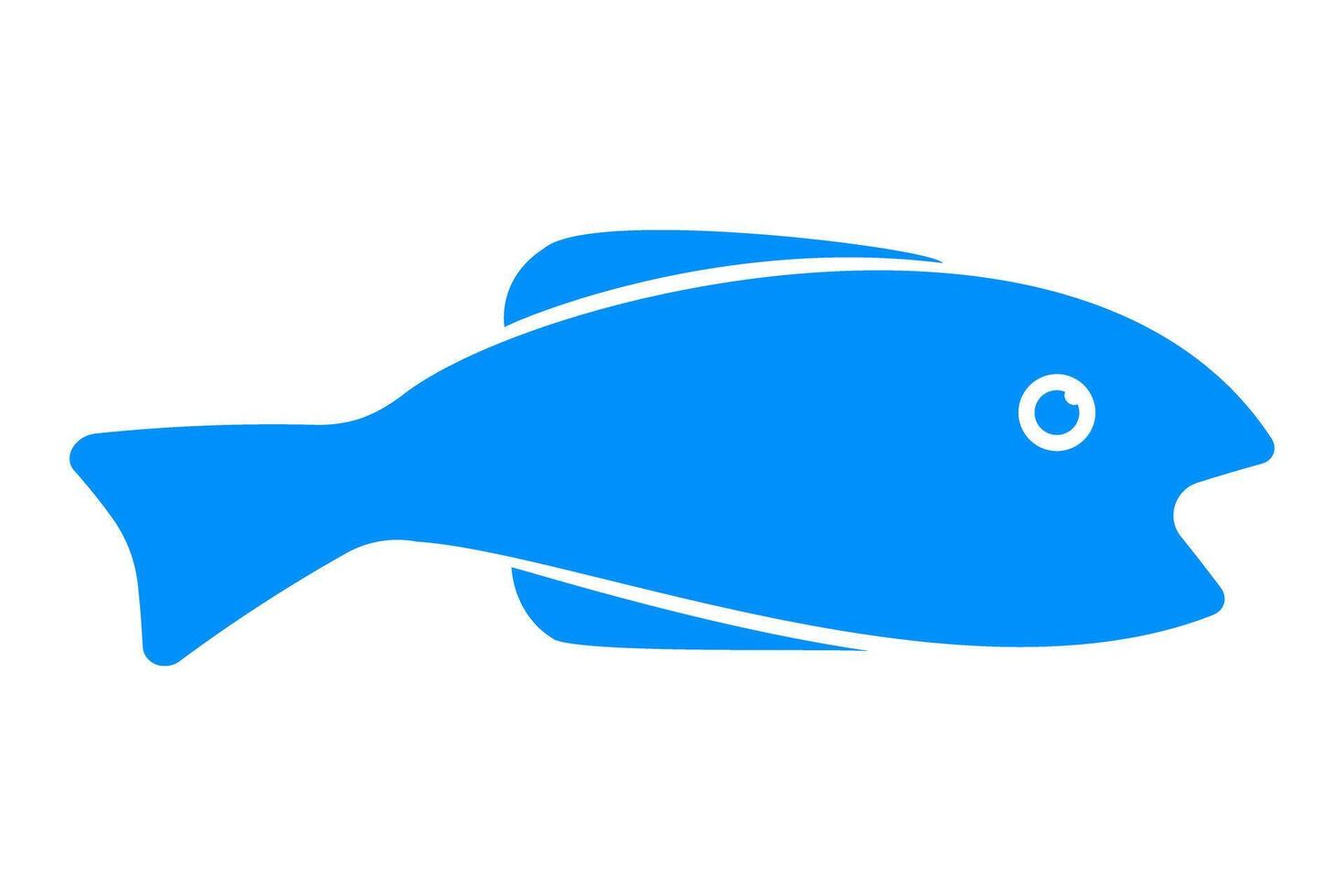 Fish or seafood simple icon symbol vector