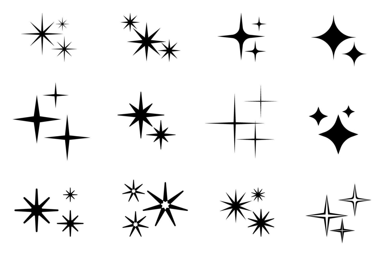 Sparkle Star Icon Set 46481656 Vector Art at Vecteezy
