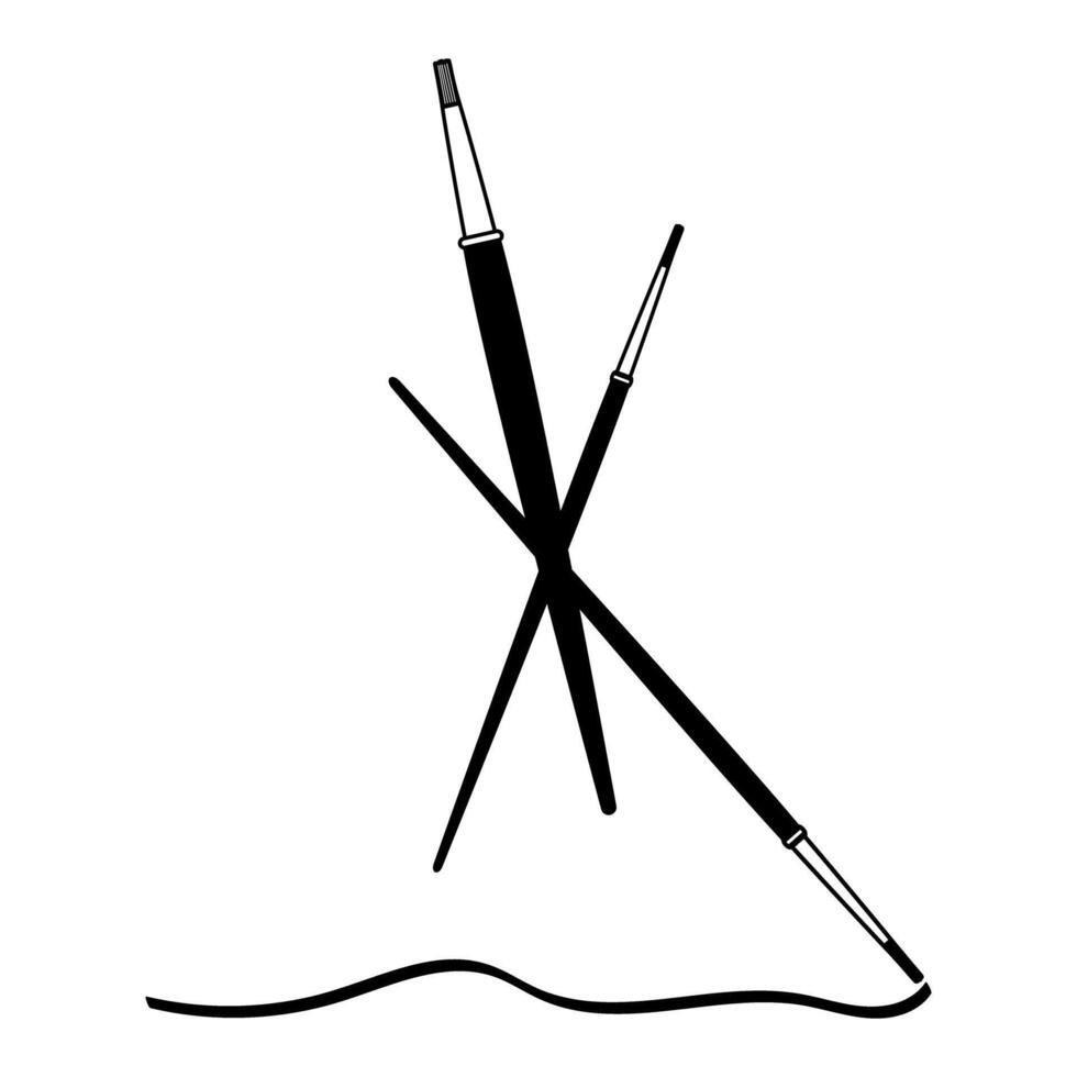 artist brushes icon symbol vector