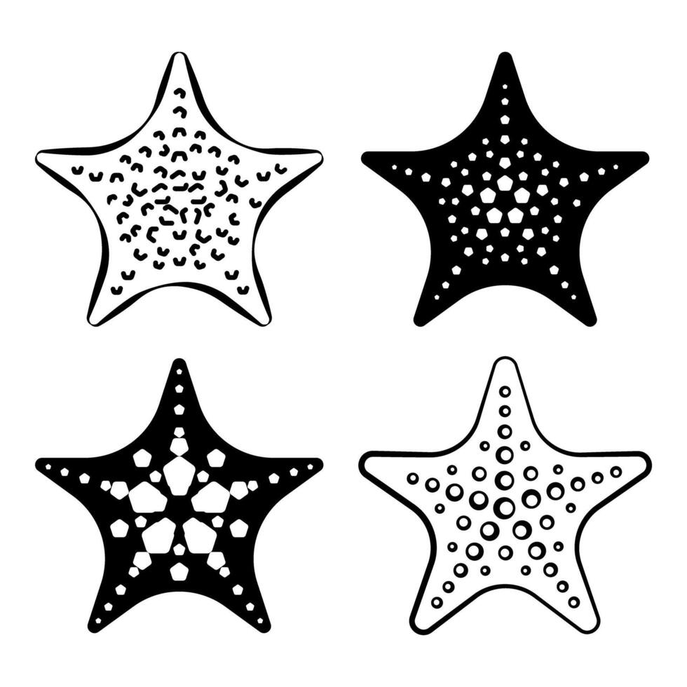 Starfish icon set vector